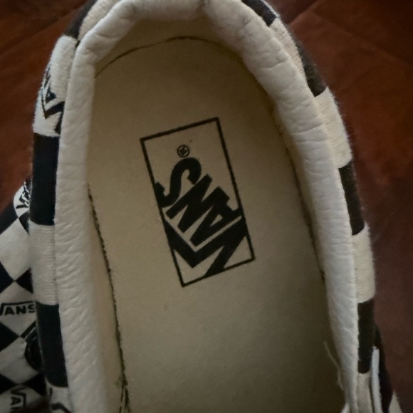 Vans Black and White Checkered Slip-On Sneakers - Picture 2 of 5